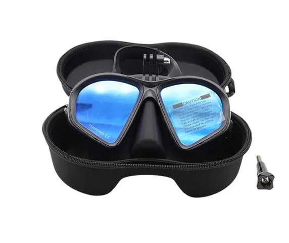 VISOR TIPO BATMAN VIDRIO AZUL - INCLUYE BASE PARA GO PRO