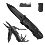 NAVAJA MULTIFUNCIONAL - FUNDA DOBLE - NEGRA CON ACCESORIOS