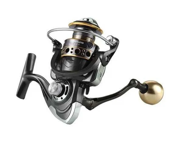 CARRETE BKS4000 - 5.2:1 - GRIS CON DORADO CON MANGO DE COMBATE