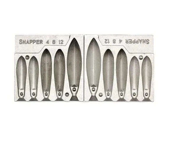 MOLDE DE PLOMO TIPO GOTA - 5 CAVIDADES - SNAPPER 4 8 12