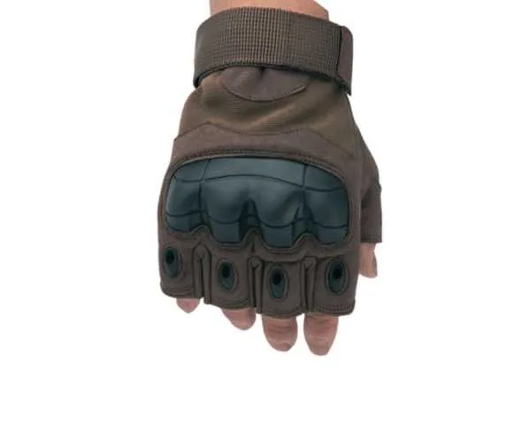 GUANTES TACTICAL GLOVES - CAFE COYOTE - CORREA VELCRO - NUDILLOS GEL