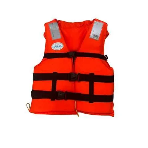 CHALECO SALVAVIDAS NARANJA SENCILLO CON 3 TIRAS